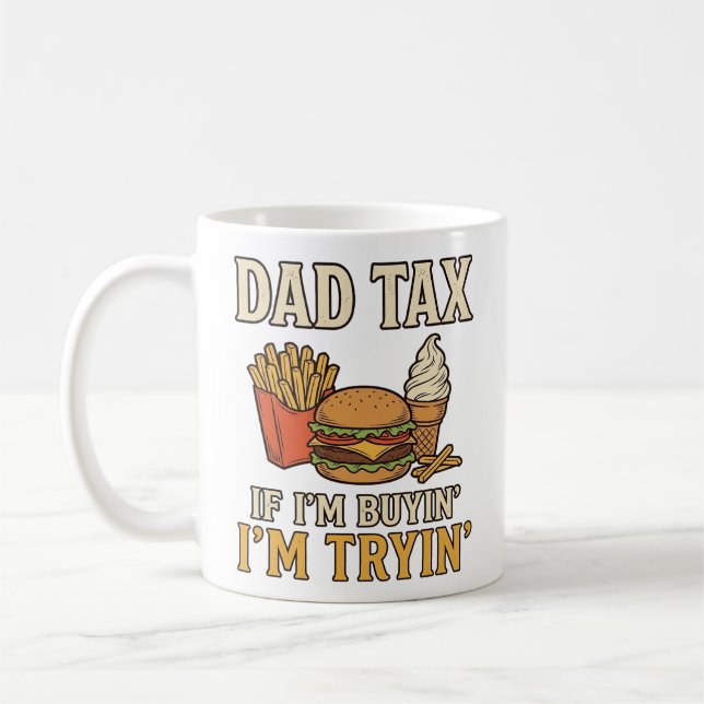 Caneca De Café ImpostoDoPaiPiadaComidaRápidaCitaçãoPaiDesignVetor (Esquerda)