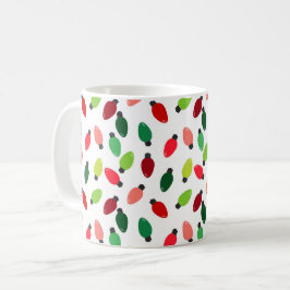 Caneca de Café Impressa com Luzes de Árvore de Nat