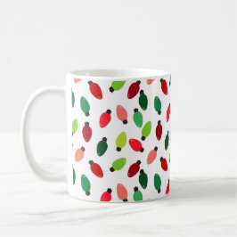 Caneca de Café Impressa com Luzes de Árvore de Nat