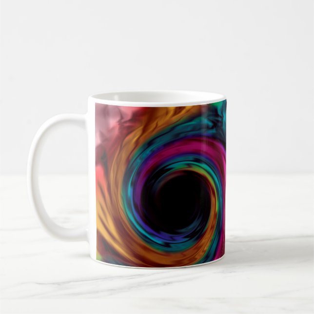 Caneca De Café Impressão abstrata de redemoinho líquido com cores (Esquerda)