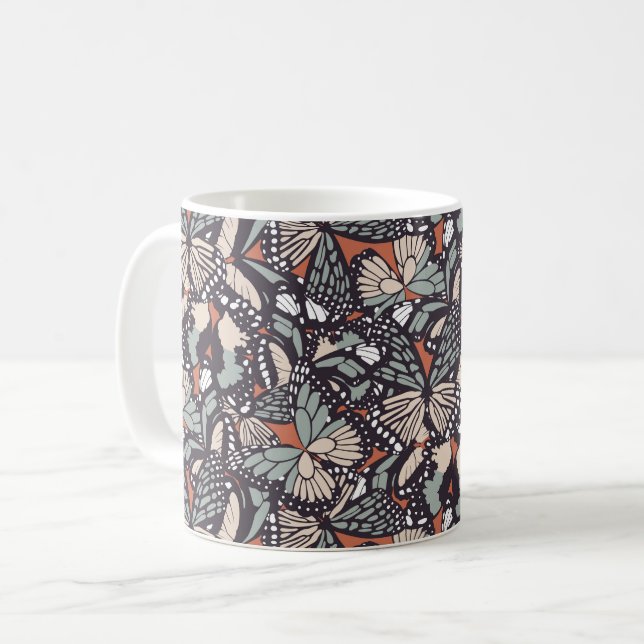 Caneca De Café Impressão animal da borboleta monarca (Frente Esquerda)