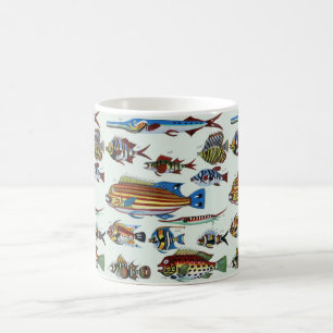 Caneca De Café Impressão Antiga de História Natural de Peixes Exó