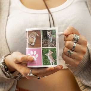 Caneca De Café Impressão Bonito de Colagem de Fotos de Cão Pers