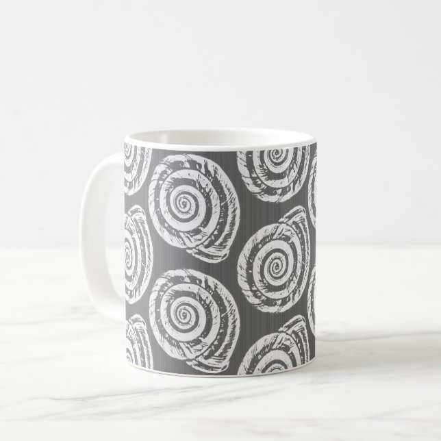 Caneca De Café Impressão, Cinzas e branco do bloco de aço espiral (Frente Esquerda)