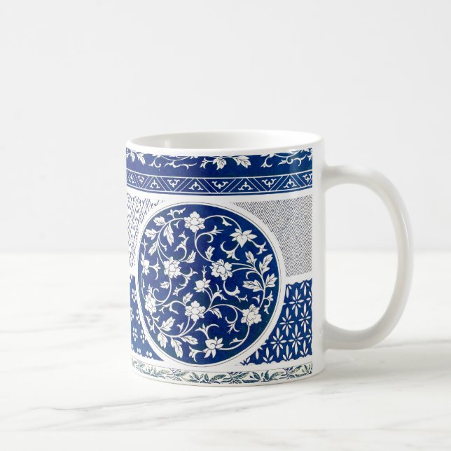 Caneca De Café Impressão Clássico de Ornamento Floral (Direita)