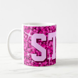 Caneca De Café Impressão cor-de-rosa brilhante 'STAR'