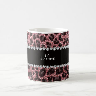 Caneca De Café Impressão da leopardo da rosa claro de nome person