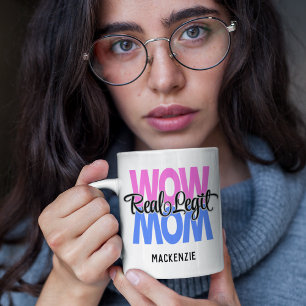 Caneca De Café Impressão da Mãe de Legit Real (Rosa e Azul)