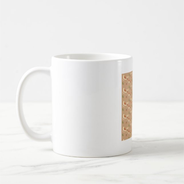 Caneca De Café impressão da vida selvagem da floresta bege (Esquerda)