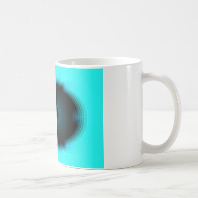 Caneca De Café Impressão de Abstrato de ciano e preto (Direita)
