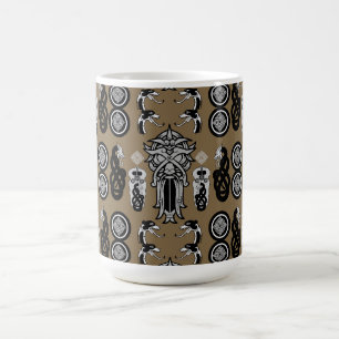 Caneca De Café Impressão de Arte Anglo-Saxon Dourada