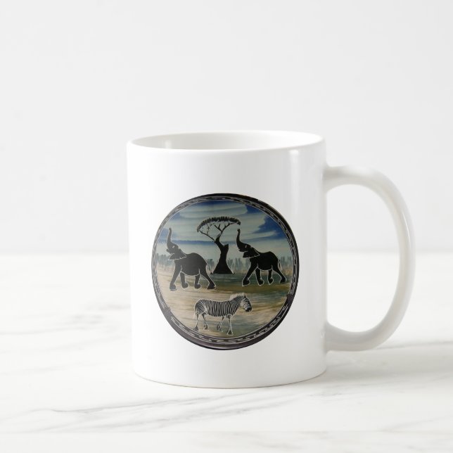 Caneca De Café Impressão de Arte de Elefante Africano (Direita)