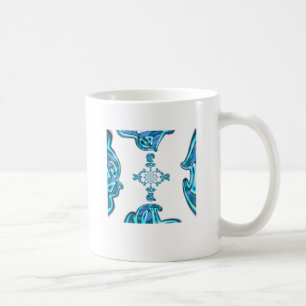 Caneca De Café Impressão de Arte de Grafite Abstrato em Ciano Tea