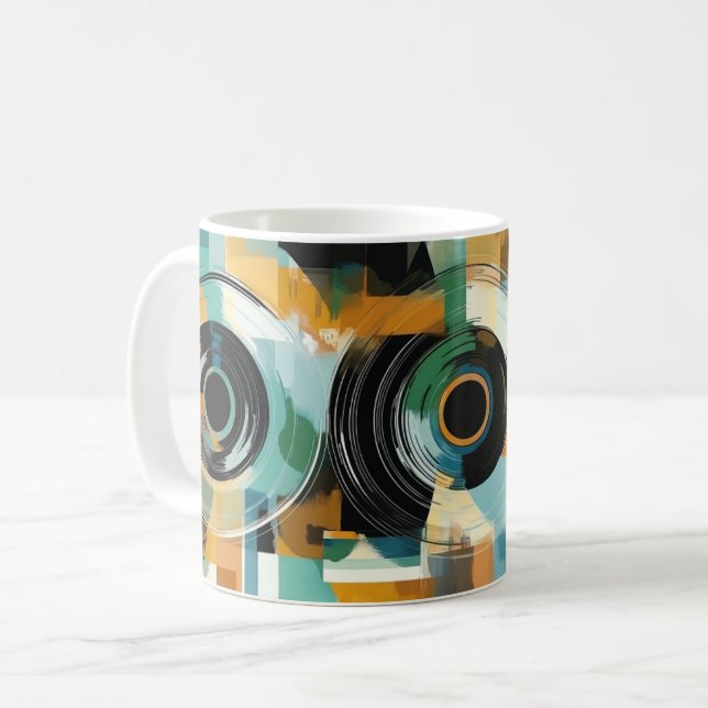 Caneca De Café Impressão de Arte de Parede Formas Geométricas e C (Frente Esquerda)