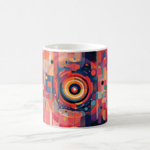 Caneca De Café Impressão de Arte de Parede Formas Geométricas e C