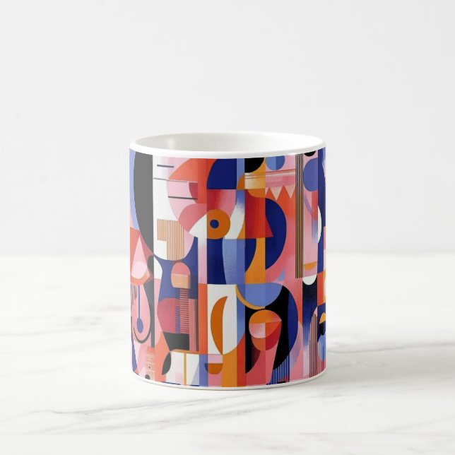 Caneca De Café Impressão de Arte de Parede Formas Geométricas e C (Centro)