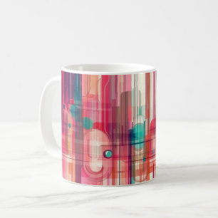 Caneca De Café Impressão de Arte de Parede Formas Geométricas e C