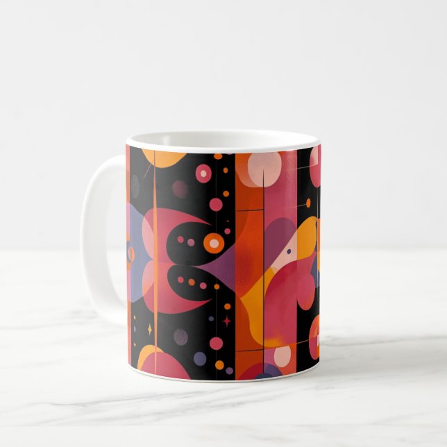 Caneca De Café Impressão de Arte de Parede Formas Geométricas e C (Frente Esquerda)