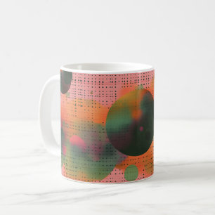Caneca De Café Impressão de Arte de Parede Formas Geométricas e C