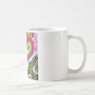 Caneca De Café Impressão de Arte do Arco Arco-Íris Psicodélico