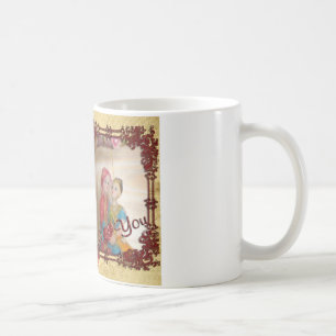 Caneca De Café Impressão de Arte Gráfica de Boneca de Casamento