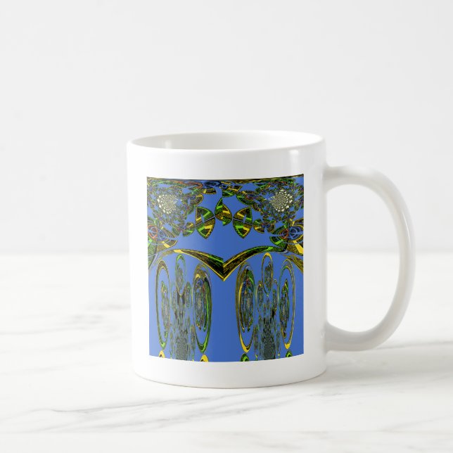 Caneca De Café Impressão de Arte Iridescente com Design Abstrato  (Direita)