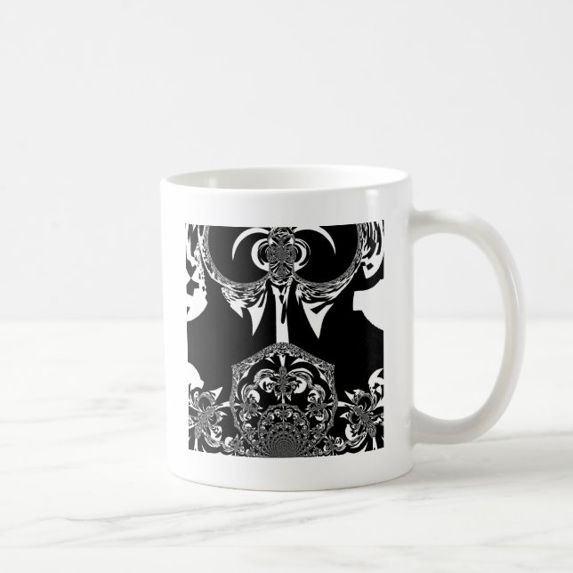 Caneca De Café Impressão de Arte Negra e Branca Africano (Direita)
