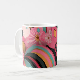 Caneca De Café Impressão de Arte para Parede com Formas Geométric