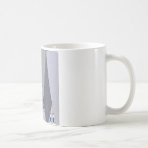 Caneca De Café Impressão de Arte Pontos Chevron Cinza Cinza
