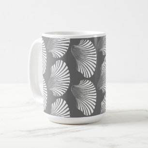 Caneca De Café Impressão de Bloco de Shell Scallop, Cinzas e Bra