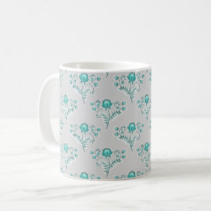 Caneca De Café Impressão de bloqueio floral.
