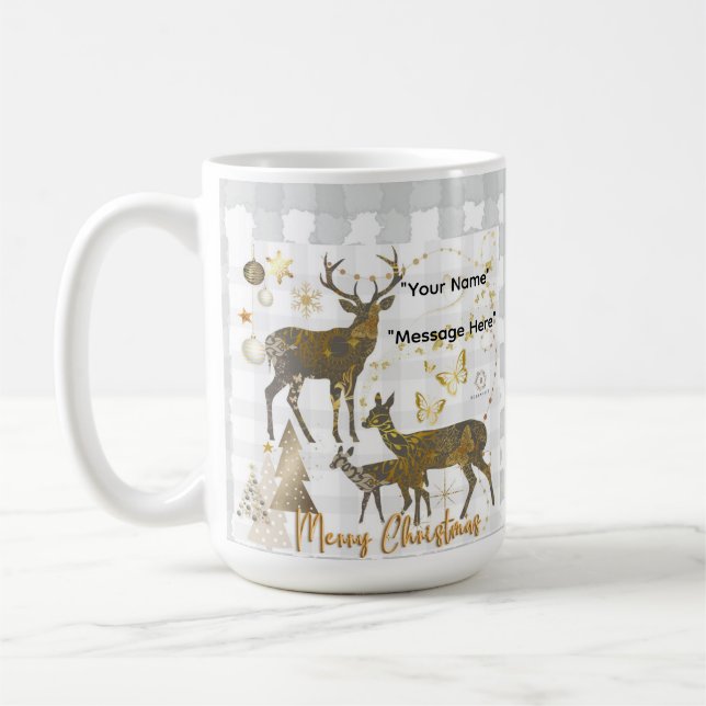 Caneca De Café Impressão de Boganhues de Natal (Esquerda)