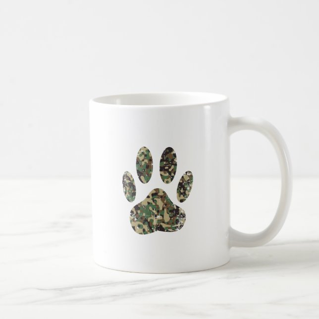 Caneca De Café Impressão de Cachorro de Camo Distante (Direita)