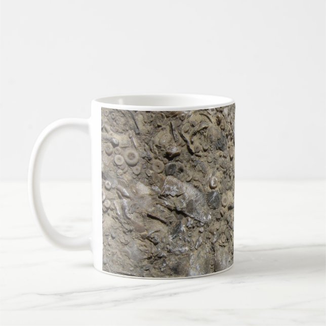 Caneca De Café Impressão de Calcário Hash Fóssil (Esquerda)