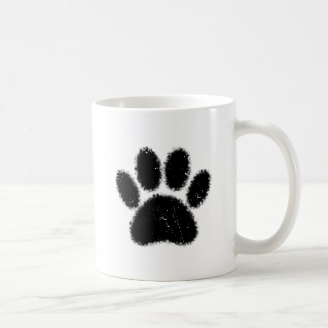Caneca De Café Impressão De Canas De Cães Sólidas E Afastadas (Direita)