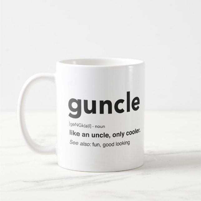 Caneca De Café Impressão de Definição de Guncle Engraçado (Esquerda)