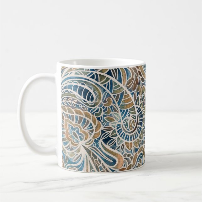 Caneca De Café Impressão de desenho manual de saltos multicores (Esquerda)