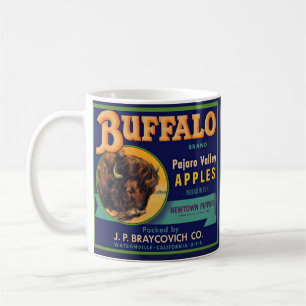 Caneca De Café impressão de etiqueta da Marca de Maçãs de Buffalo