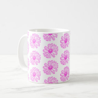 Caneca De Café Impressão de Flor de Margarida Ultra-Rosa, Hippie 