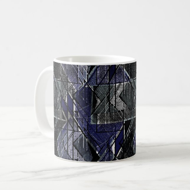 Caneca De Café Impressão de granulação geométrica (Frente Esquerda)