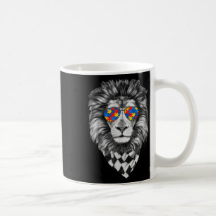 Caneca De Café Impressão de Leão de Consciência Autismo _1