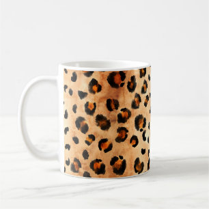 Caneca De Café Impressão de Leopardo Aquoso: Textura Exótica De P