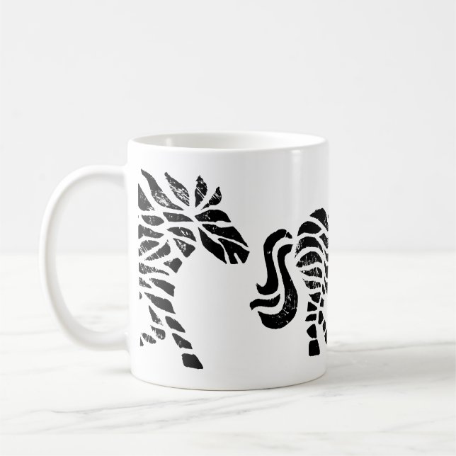 Caneca De Café Impressão de madeira abstrato (Esquerda)