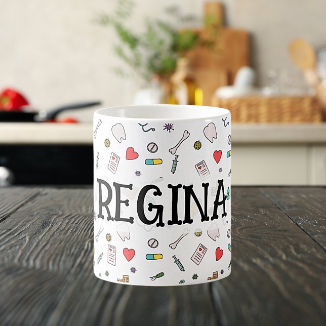 Caneca De Café Impressão de Medicina (Criador carregado)