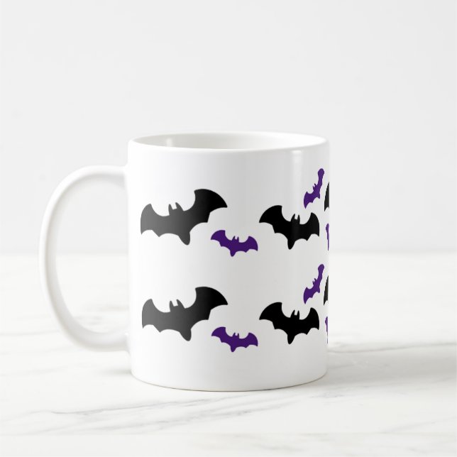 Caneca De Café Impressão de Morcego de Halloween  (Esquerda)
