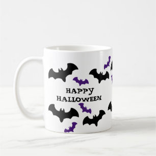 Caneca De Café Impressão de Morcego de Halloween