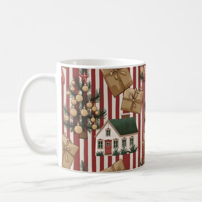 Caneca De Café Impressão de Natal de Papais noeis (Esquerda)