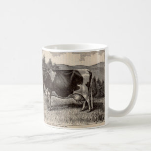 Caneca De Café impressão de novilha Holstein do século 19