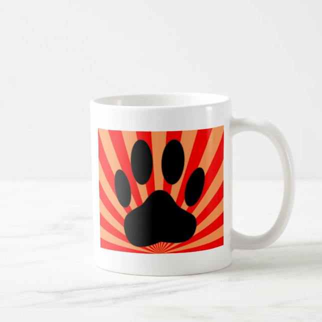 Caneca De Café Impressão de Pata de Cachorro Radiante (Direita)