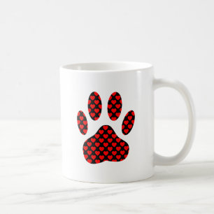 Caneca De Café Impressão De Pata De Cão Com Corações